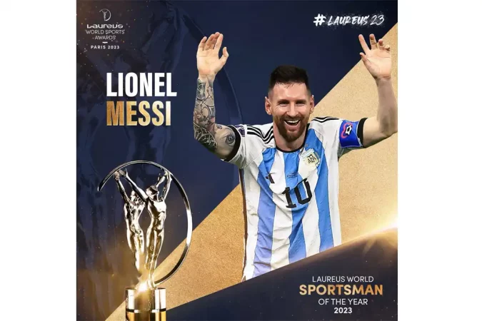 لیونل مسی، برنده جایزه بهترین ورزشکار سال 2023 شد - لیونل مسی، فوق ستاره آرژانتینی به عنوان بهترین ورزشکار سال 2023 معرفی شد.