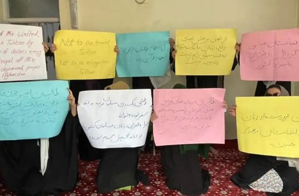 زنان معترض در کابل: حکومت با پیشرفت زنان و افغانستان مخالف است