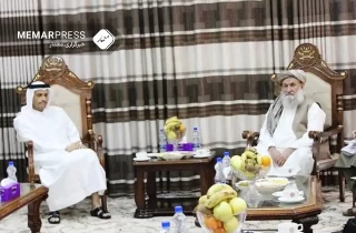 دیدار و گفتگوی رییس الوزرای حکومت سرپرست با وزیر خارجه قطر
