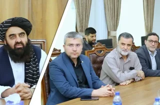 دیدار و گفتگوی وزیر خارجه طالبان با هیئت مجلس نمایندگان ایران در کابل