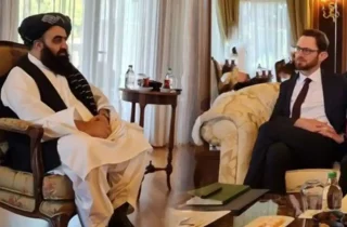 دیدار امیرخان متقی با توماس وست