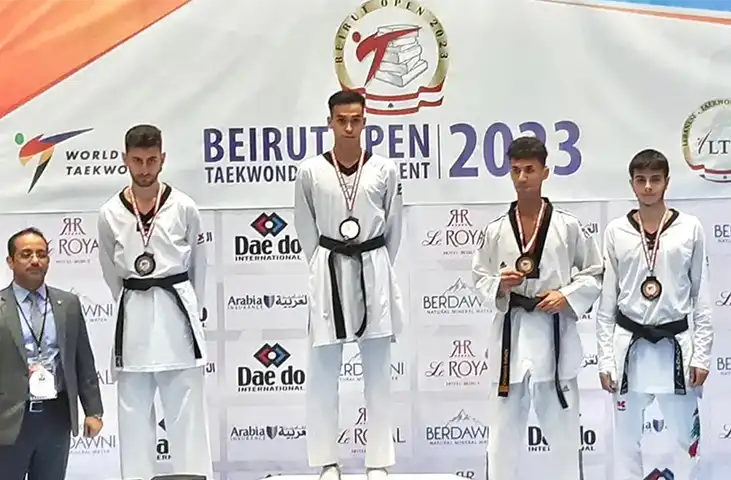 مهدی خاوری، تکواندوکار افغانستانی قهرمان و ستاره مسابقات تکواندوی بیروت اوپن ٢٠٢٣ شد