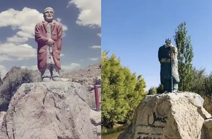 تخریب مجسمه برات در غزنی توسط طالبان