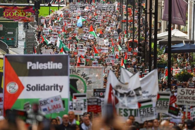 حامیان فلسطین و بی سابقه ترین تظاهرات ضد اسرائیلی در تاریخ لندن