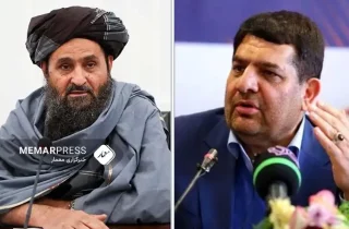 دیدار و گفتگوی ملا برادر با معین ریاست جمهوری ایران درباره افزایش ظرفیت استفاده از بندر چابهار