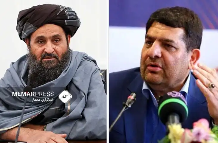 دیدار و گفتگوی ملا برادر با معین ریاست جمهوری ایران درباره افزایش ظرفیت استفاده از بندر چابهار