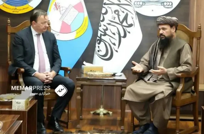 دیدار و گفتگوی سرپرست وزارت آب و انرژی طالبان با سفیر ناروی در کابل