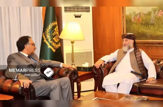دیدار و گفتگوی سرپرست وزارت صنعت و تجارت طالبان با وزیر خارجه پاکستان