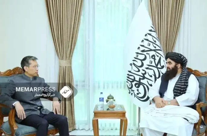 دیدار و گفتگوی امیرخان متقی با سفیر چین در کابل