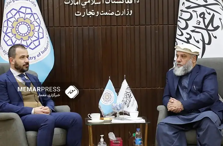 دیدار و گفگتوی وزیر صنعت طالبان با سرپرست سفارت ترکیه درباره روابط تجاری دوجانبه