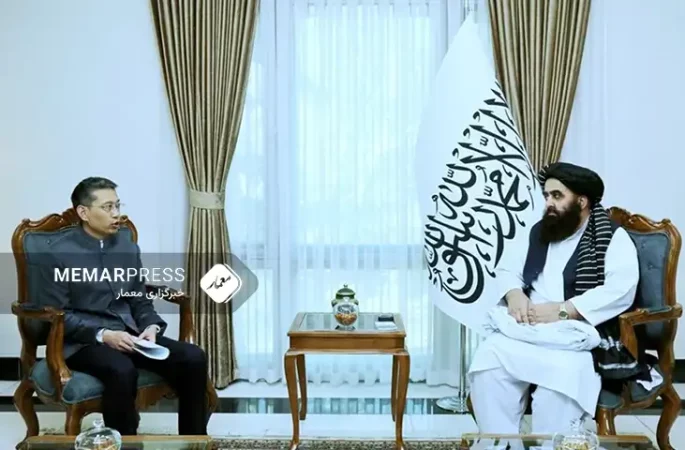 دیدار و گفتگوی وزیر خارجه طالبان با سفیر چین در کابل