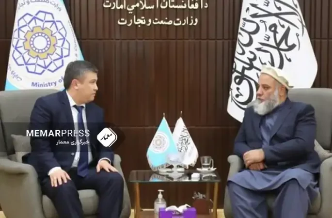 دیدار و گفتگوی وزیر صنعت و تجارت طالبان با سفیر قرقیزستان در کابل