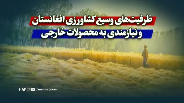 ظرفیت‌های وسیع کشاورزی و نیازمندی به محصولات خارجی