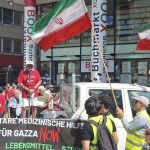 هزاران نفر در اتریش به نشانه همبستگی با ایران و فلسطین تظاهرات کردند