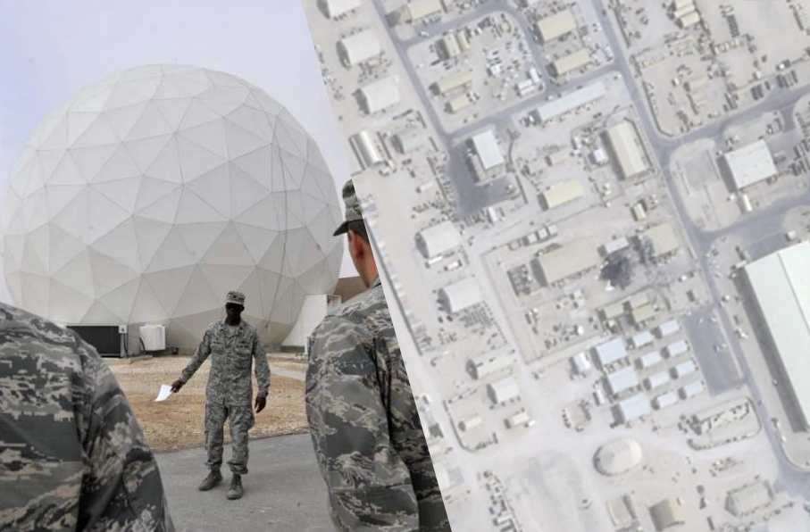 نابودی گنبد ارتباطی پایگاه امریکایی العُدید قطر در حمله موشکی ایران