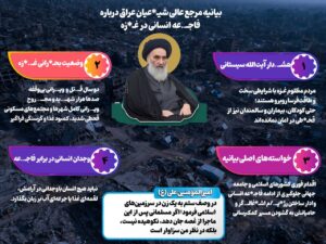 بیانیه مرجع عالی شیعیان عراق درباره فاجعه انسانی در غزه