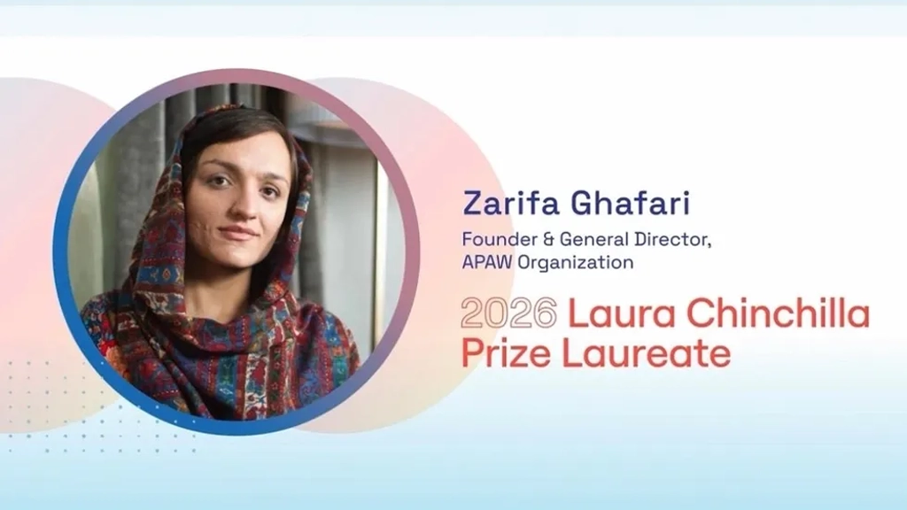 ظریفه غفاری، فعال افغانستانی، در کاستاریکا جایزه سالانه رهبری زنان تحت عنوان «لورا چنچیلا» را دریافت کرد؛ جایزهای که به افرادی تعلق میگیرد که در زمینه رهبری زنان و تقویت دموکراسی و حکمرانی خوب خدمات برجسته ارائه کرده باشند.