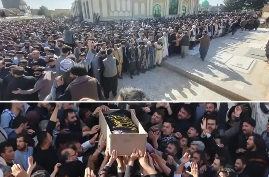 اعتراض صدها تن از باشندگان هرات در واکنش به کشتار غیرنظامیان در این ولایت