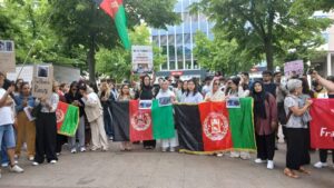 اعتراض شهروندان افغانستان در آلمان علیه طالبان و سیاست‌های اروپا