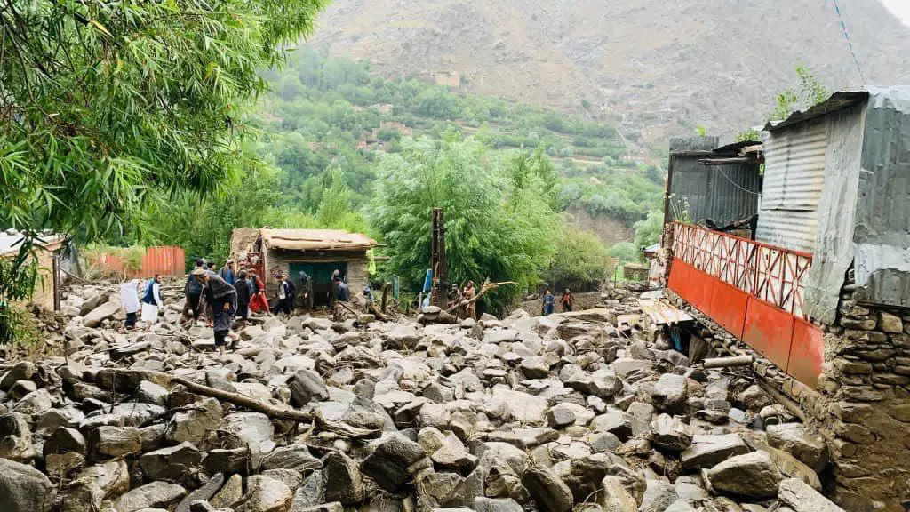 سیلاب بازار ولسوالی دره در پنجشیر را ویران کرد
