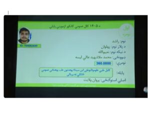 راشد از ولایت پروان، اول‌نمره عمومی کانکور ۱۴۰۵ شد