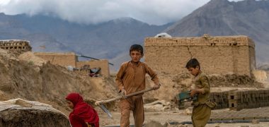 Afghan children work in a brick factory on the outskirts of Kabul, Afghanistan, Wednesday, Aug. 17, 2022. (AP Photo/Ebrahim Noroozi)